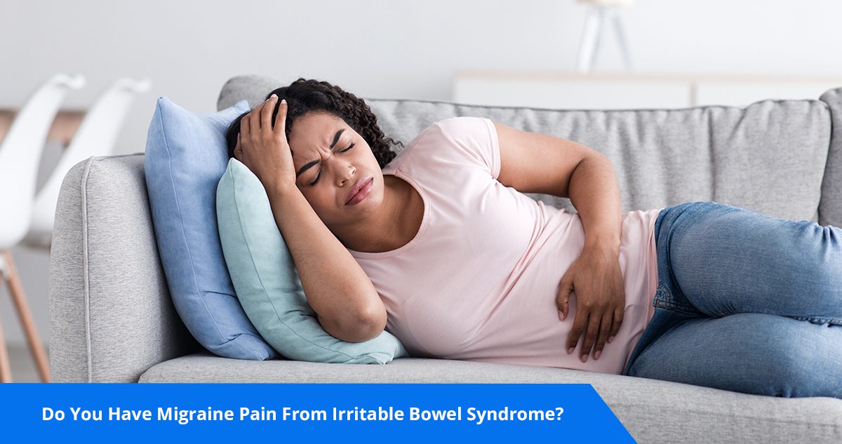 lady suffering from irritable bowel syndrome ibs migraine pain